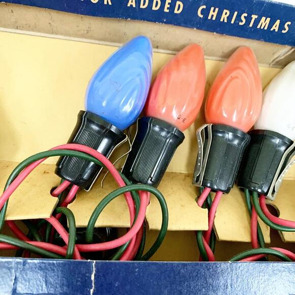 Vintage Christmas Royalites Lighting Kit Box Lamps 7 Light Set C9 Swirl Works! - Picture 4 of 5